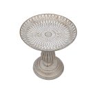 Dekor talpas tányéros oszlop - Antikolt fehér - 21 cm