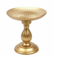 Dekor talpas tányéros oszlop - Arany - 21 cm  