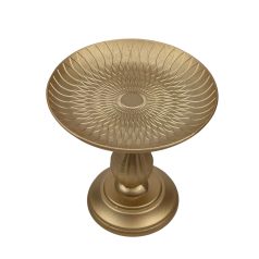 Dekor talpas tányéros oszlop - Arany - 21 cm  