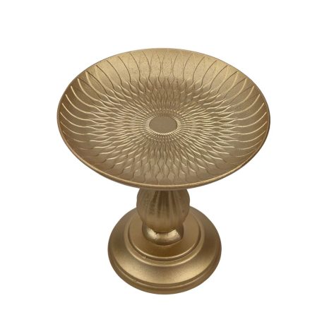 Dekor talpas tányéros oszlop - Arany - 21 cm  