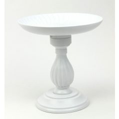  Dekor talpas tányéros oszlop - Fehér - 21 cm