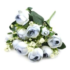 Vegyes színű kicsi csokor 153 - Világos kék - 28 cm