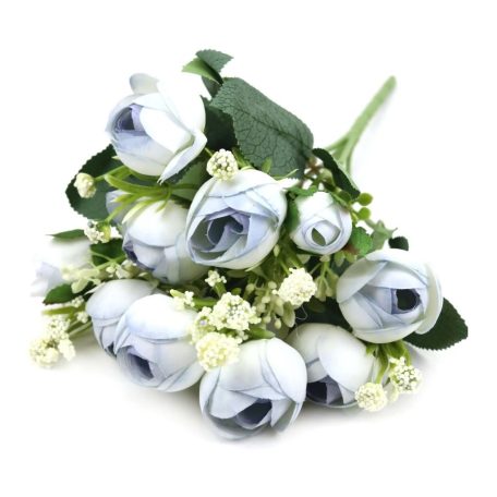 Vegyes színű kicsi csokor 153 - Világos kék - 28 cm