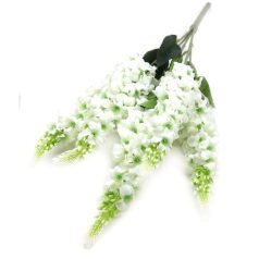 5 szálas selyem szarkaláb - Fehér - 59 cm
