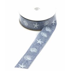    Zsák szalag - Tengeri csillag-kagyló mintával - 2,5 cm - 9,2 méter hosszú 