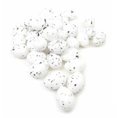 Színes hungarocell tojás - 3 cm - Fehér - 40 db/csomag 