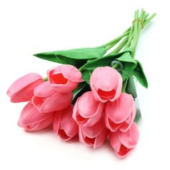 Élethű tulipán - Rózsaszín - 10 szál/köteg - 33 cm 