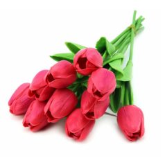 Élethű tulipán - Piros - 10 szál/köteg - 33 cm 