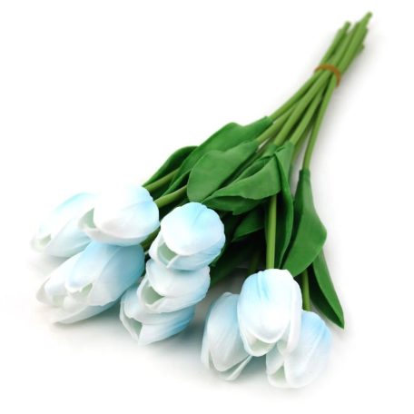 Élethű tulipán - Halvány kék - 10 szál/köteg - 33 cm