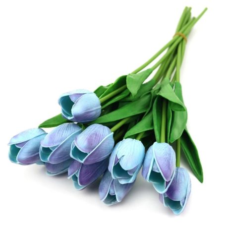Élethű tulipán - Kék - 10 szál/köteg - 33 cm