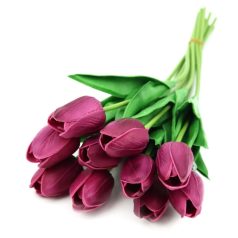   Élethű tulipán - Sötét mályva - 10 szál/köteg - 33 cm