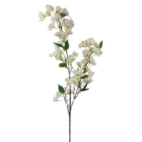 Virágos ág 4 - Tört fehér - 85 cm 