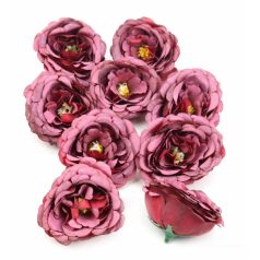 Dekor fejvirág 35 - Bordó - 6 cm - 9 db/csomag 