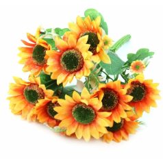  11 fejes napraforgó csokor - Narancs - 38 cm 