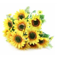  11 fejes napraforgó csokor - Sárga - 38 cm