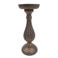 Dekor talpas gyertyatartó - Antik szürke - 28 cm