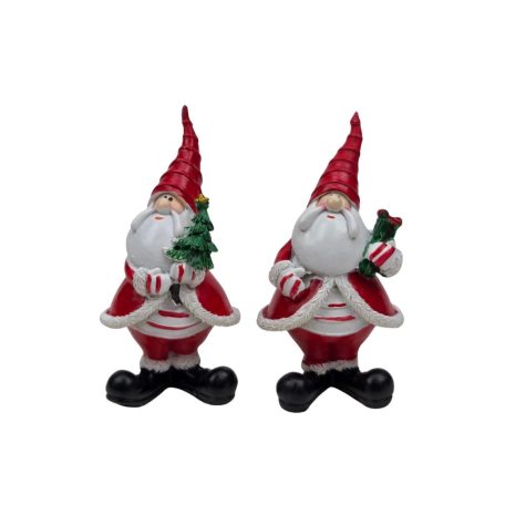 Piros csúcsos sapkás télapó figura - 11,5 cm