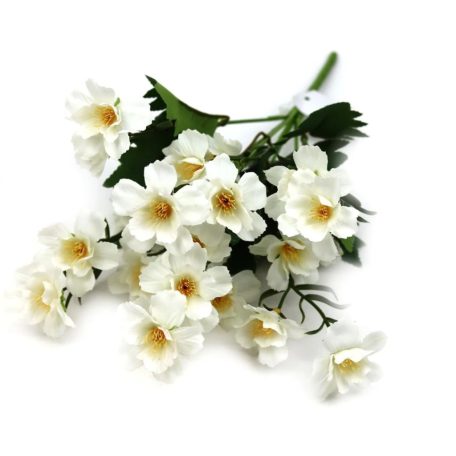 Vegyes színű kicsi csokor 135 - Fehér - 33 cm