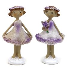 Levendula ruhás lány figura - 11,5 cm