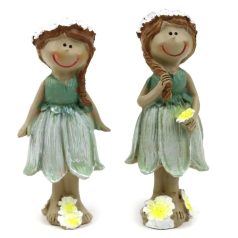 Virágkoszorús lány figurák - 9 cm