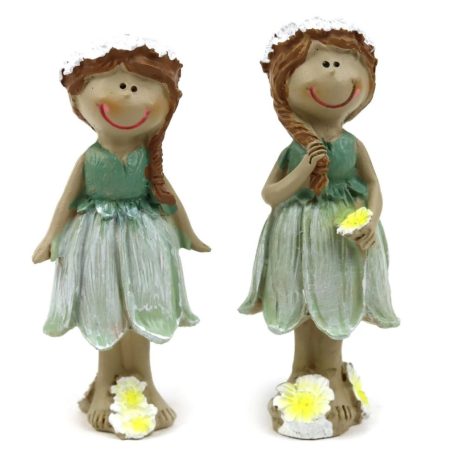 Virágkoszorús lány figurák - 9 cm