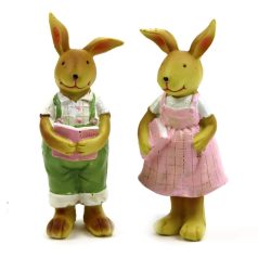 Pasztel ruhás nyuszi figura - 2 féle - 15 cm