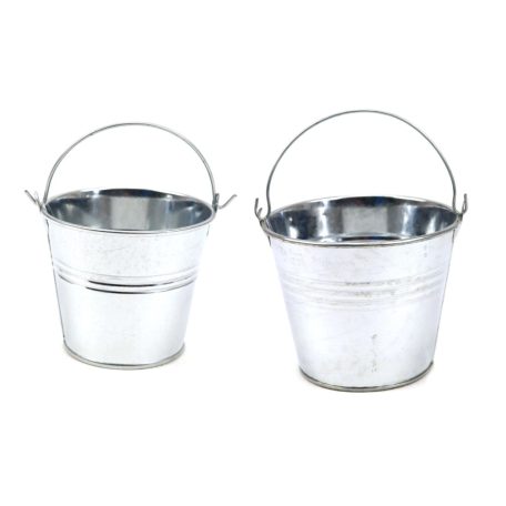 Bádog vödör natúr - 8 cm, 12 cm