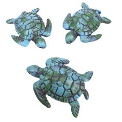 Nyári dekor - Teknősök antikolt - 6x5 cm - 3 db/csomag