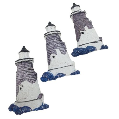 Nyári dekor - Világítótorony - 8,5 cm - 3 db/csomag