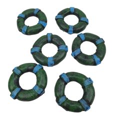 Nyári dekor - Zöldes mentőöv - 4 cm - 6 db/csomag