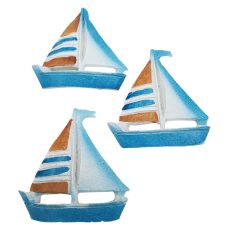 Nyári dekor - Vitorlás hajó - 6x6 cm - 3 db/csomag