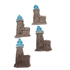   Nyári dekor - Világítótorony házikóval - 5x3 cm - 4 db/csomag
