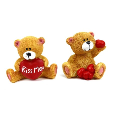 Ülő maci figurák KISS ME - 2 féle - 6 cm