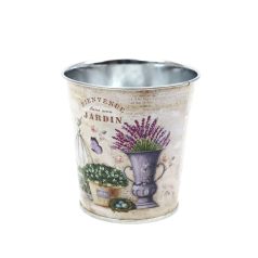 Mintás bádog kaspó - 10x10 cm