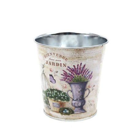 Mintás bádog kaspó - 10x10 cm