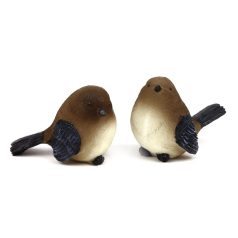 Madár figura - Drapp-barna - 6 cm