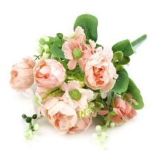 Boglárka csokor vegyes kiegészítőkkel - Barack - 35 cm