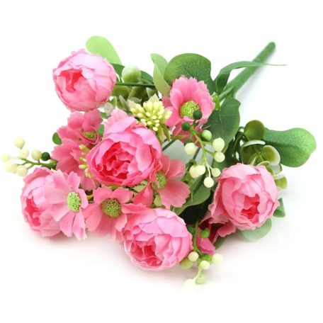 Boglárka csokor vegyes kiegészítőkkel - Rózsaszín - 35 cm