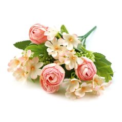   Vegyes színű kicsi csokor 140 - Halvány rózsaszín - 30 cm