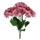 Erezett szirmú hortenzia csokor - Mályva - 5 ágas - 46 cm