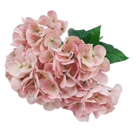 Erezett szirmú hortenzia csokor - Fáradt rózsaszín - 46 cm