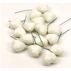 Szív pikk - Fehér - 4x4 cm - 16 db/csomag