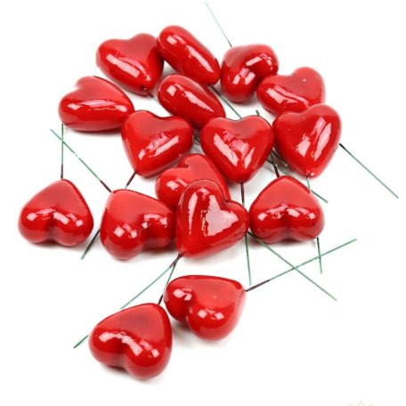 Szív pikk - Piros - 4x4 cm - 16 db/csomag 