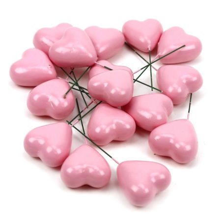 Szív pikk - Rózsaszín - 4x4 cm - 16 db/csomag 