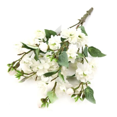 Virágos ág köteg - Fehér - 46 cm 