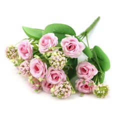 Vegyes színű kicsi csokor 157 - Cirmos rózsaszín - 29 cm