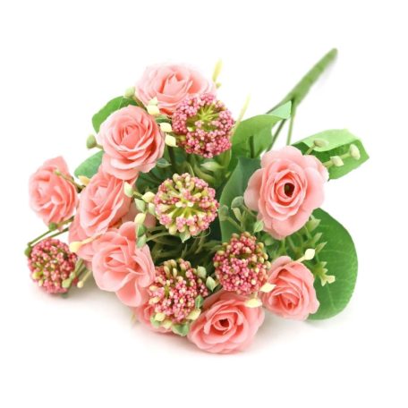 Vegyes színű kicsi csokor 157 - Sötét rózsaszín - 29 cm