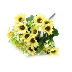 Vegyes színű margaréta csokor - Sárga - 28 cm 