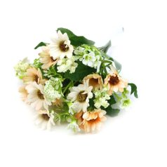  Vegyes színű margaréta csokor - Barack - 28 cm 
