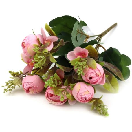 Vegyes színű kicsi csokor 148 - Rózsaszín - 32 cm